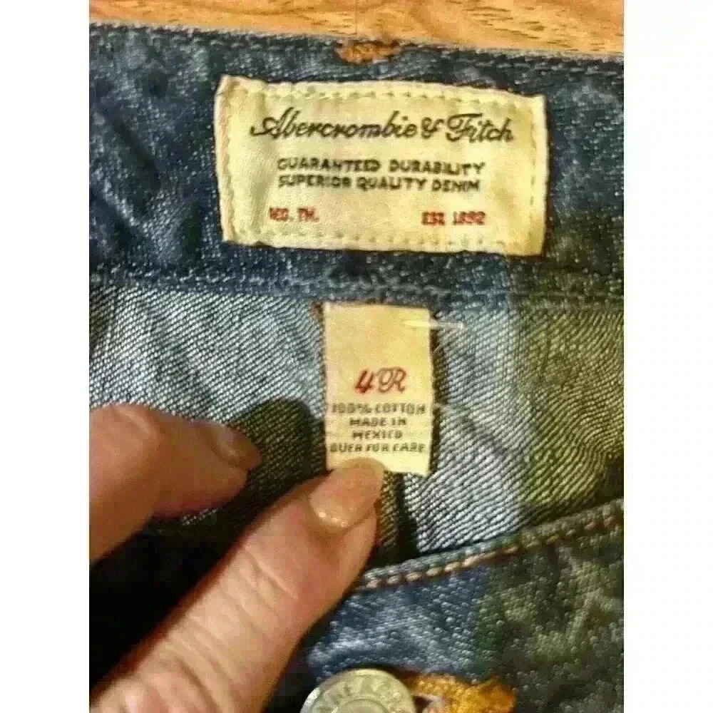 Abercrombie & Fitch Women Blue Jeans 4R Blue Denim Perfect Stretch Straight - Picture 3 of 5